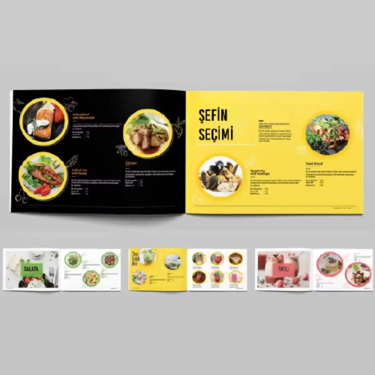 restaurant katalog tasarimi